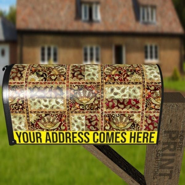 Beautiful Folk Ethnic Native Boho Paisley Design #11 Decorative Curbside Farm Mailbox Cover