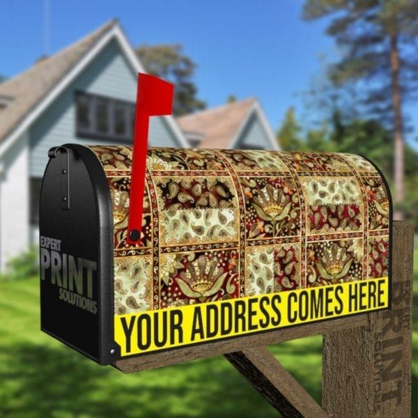 Beautiful Folk Ethnic Native Boho Paisley Design #11 Decorative Curbside Farm Mailbox Cover