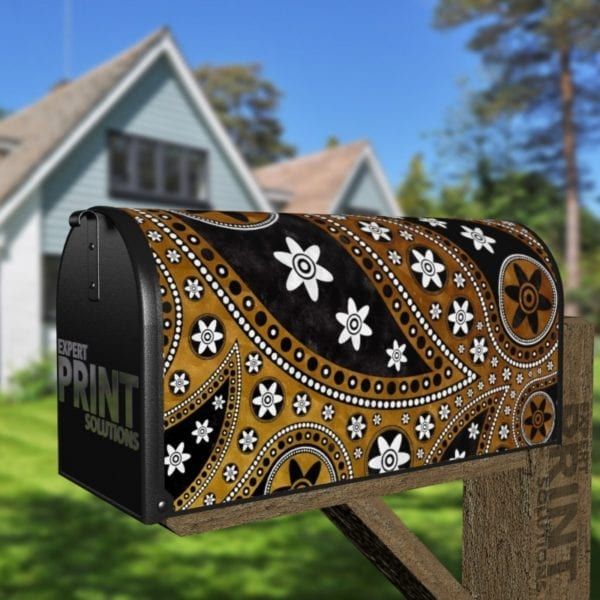 Beautiful Folk Ethnic Native Boho Paisley Design #12 Decorative Curbside Farm Mailbox Cover