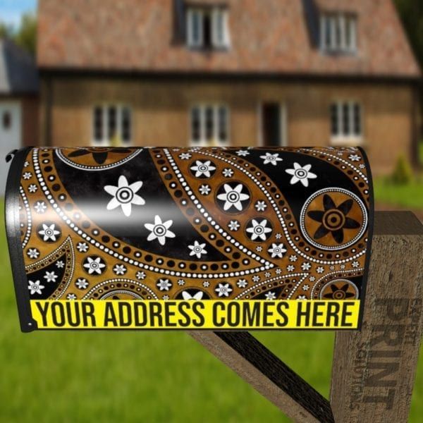 Beautiful Folk Ethnic Native Boho Paisley Design #12 Decorative Curbside Farm Mailbox Cover