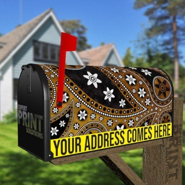 Beautiful Folk Ethnic Native Boho Paisley Design #12 Decorative Curbside Farm Mailbox Cover
