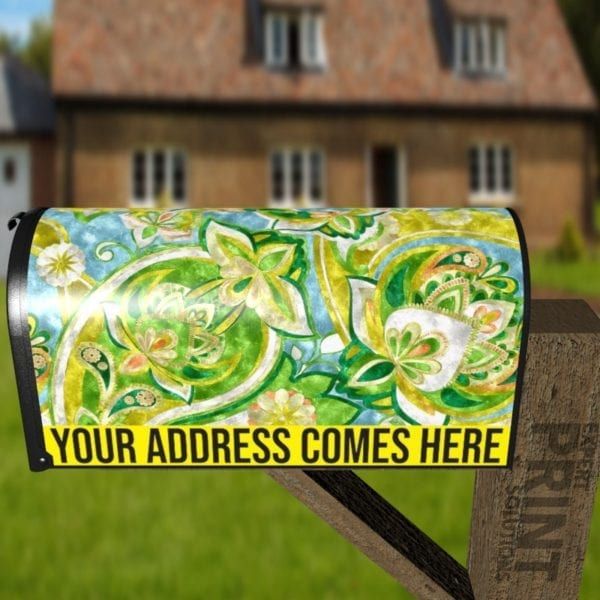 Beautiful Folk Ethnic Native Boho Paisley Design #14 Decorative Curbside Farm Mailbox Cover