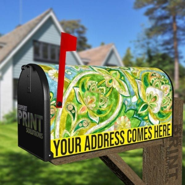 Beautiful Folk Ethnic Native Boho Paisley Design #14 Decorative Curbside Farm Mailbox Cover