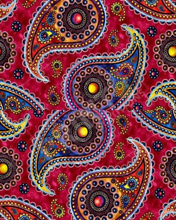 Beautiful Folk Ethnic Native Boho Paisley Design #15 Decorative Curbside Farm Mailbox Cover