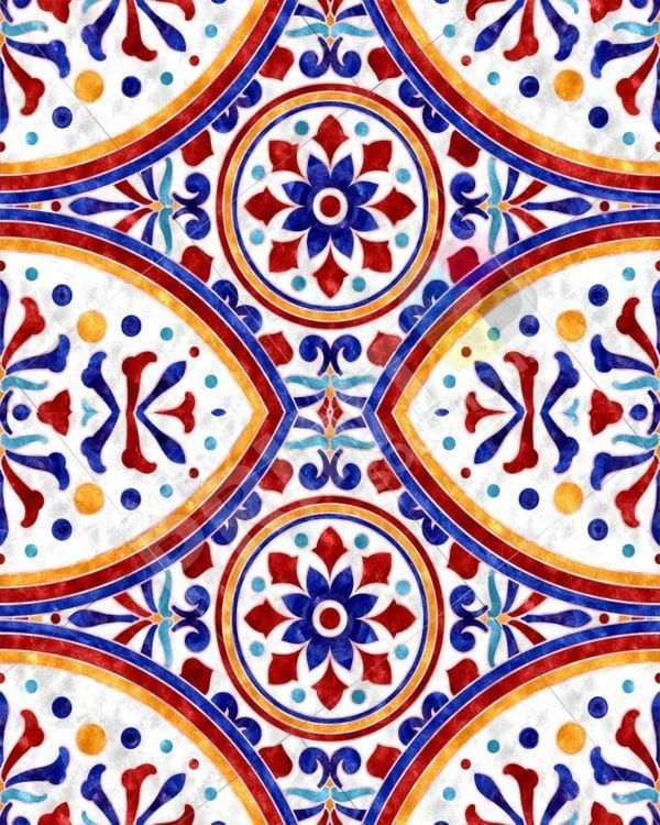 Beautiful Ethnic Native Boho Tile Design #3 Decorative Curbside Farm Mailbox Cover