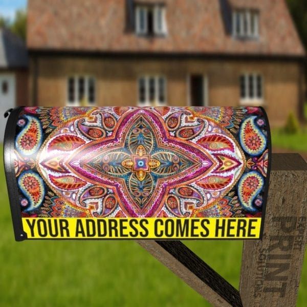 Beautiful Ethnic Native Boho Folk Design #2 Decorative Curbside Farm Mailbox Cover