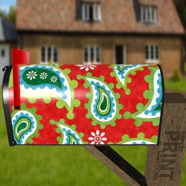 Beautiful Folk Ethnic Native Boho Paisley Design #22 Decorative Curbside Farm Mailbox Cover