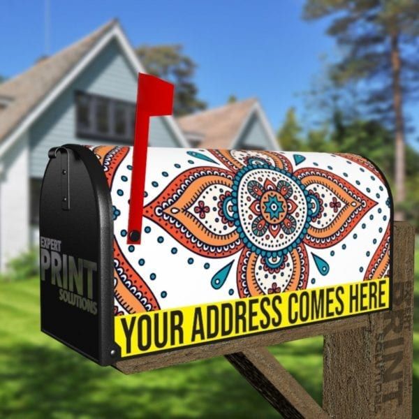 Beautiful Ethnic Bohemian Colorful  Mandala Design Decorative Curbside Farm Mailbox Cover