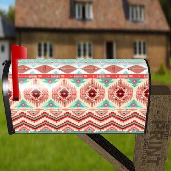 Pretty Native Folk Design Decorative Curbside Farm Mailbox Cover