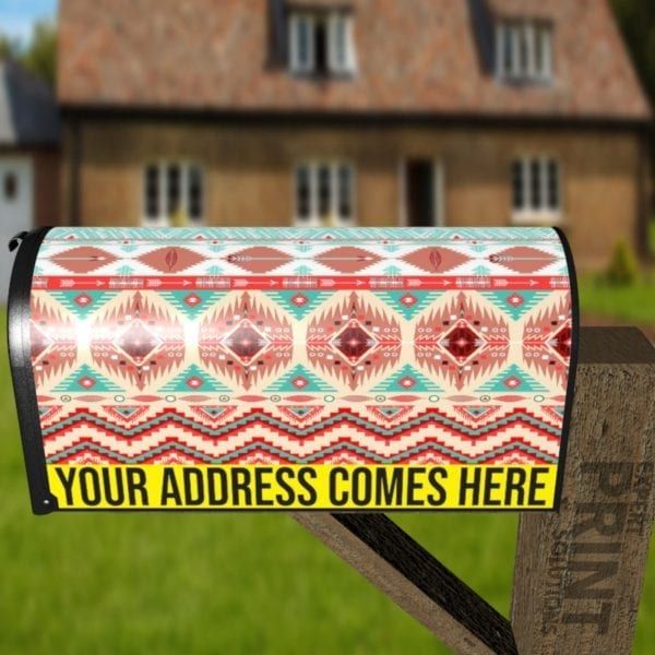 Pretty Native Folk Design Decorative Curbside Farm Mailbox Cover