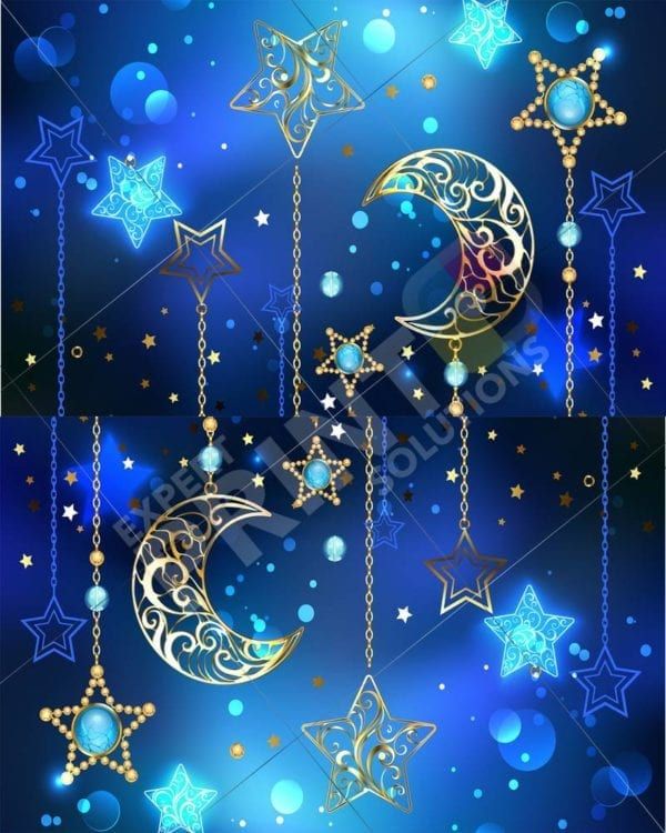 Beautiful Bohemian Moon and Stars Design Decorative Curbside Farm Mailbox Cover
