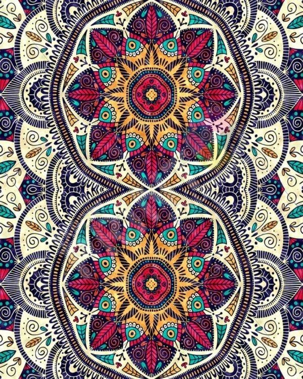 Beautiful Ethnic Native Boho Colorful Mandala Design #8 Decorative Curbside Farm Mailbox Cover