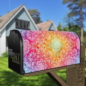 Beautiful Ethnic Native Boho Colorful Mandala Design #9 Decorative Curbside Farm Mailbox Cover