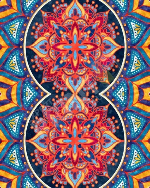 Beautiful Ethnic Native Boho Colorful Mandala Design #10 Decorative Curbside Farm Mailbox Cover
