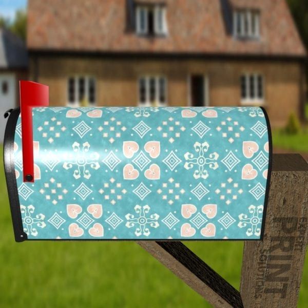 Beautiful Ethnic Native Boho Pastel Folk Design Decorative Curbside Farm Mailbox Cover