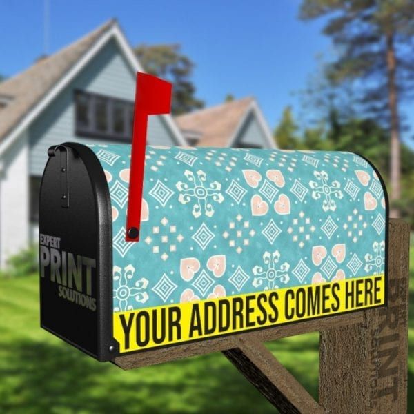 Beautiful Ethnic Native Boho Pastel Folk Design Decorative Curbside Farm Mailbox Cover