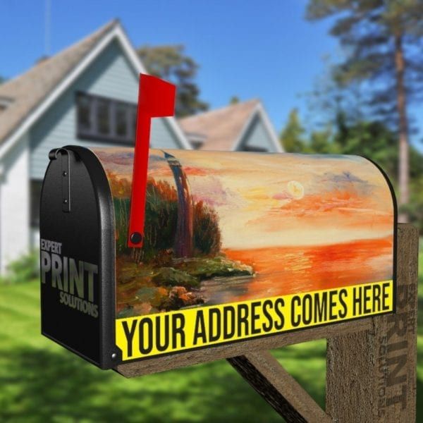 Lighthouse in the Sunset Decorative Curbside Farm Mailbox Cover
