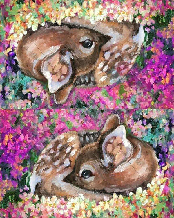 Little Baby Fawn in the Flower Meadow Decorative Curbside Farm Mailbox Cover