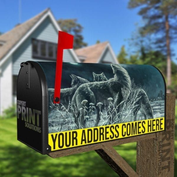 Pack of Winter Wolves Decorative Curbside Farm Mailbox Cover