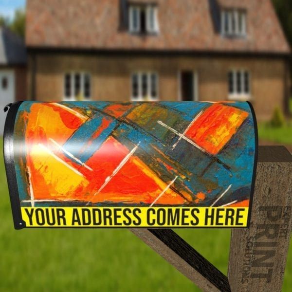 Colorful Abstract Design Decorative Curbside Farm Mailbox Cover