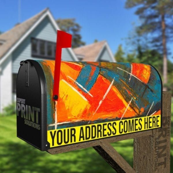 Colorful Abstract Design Decorative Curbside Farm Mailbox Cover