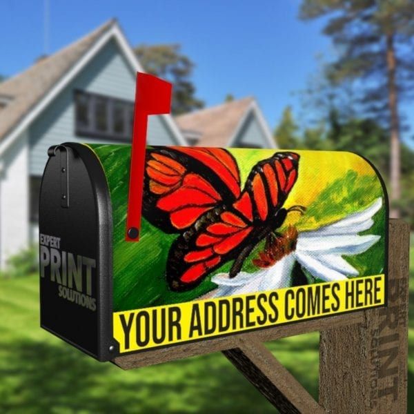 Butterfly and Daisy Decorative Curbside Farm Mailbox Cover