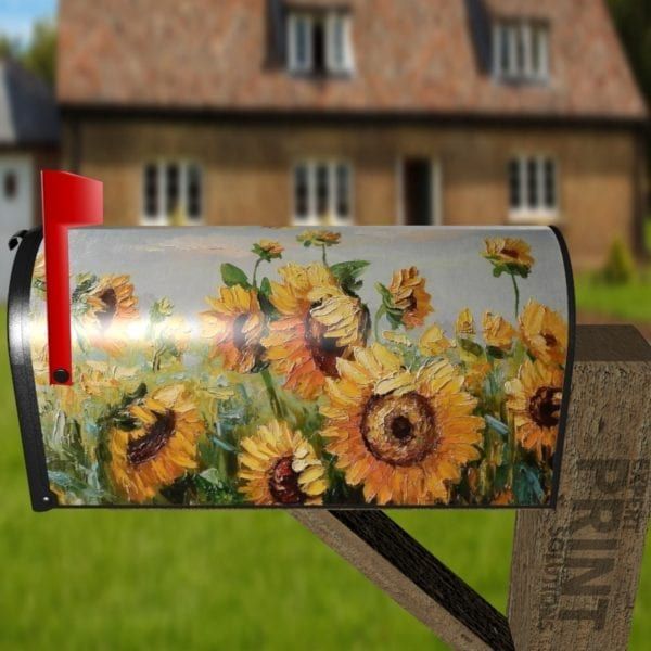 Beautiful Summer Sunflowers Decorative Curbside Farm Mailbox Cover