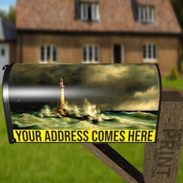 Stormy night at the Sea Decorative Curbside Farm Mailbox Cover