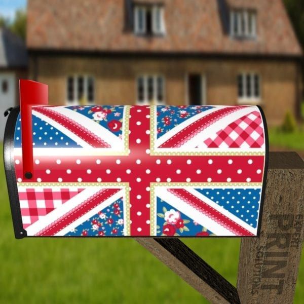 British Union Jack Patchwork Flag #1 Decorative Curbside Farm Mailbox Cover