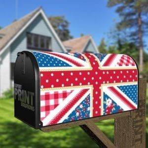 British Union Jack Patchwork Flag #1 Decorative Curbside Farm Mailbox Cover
