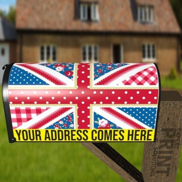 British Union Jack Patchwork Flag #1 Decorative Curbside Farm Mailbox Cover