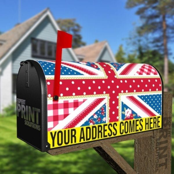 British Union Jack Patchwork Flag #1 Decorative Curbside Farm Mailbox Cover