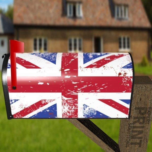 Grungy Union Jack British Flag Decorative Curbside Farm Mailbox Cover
