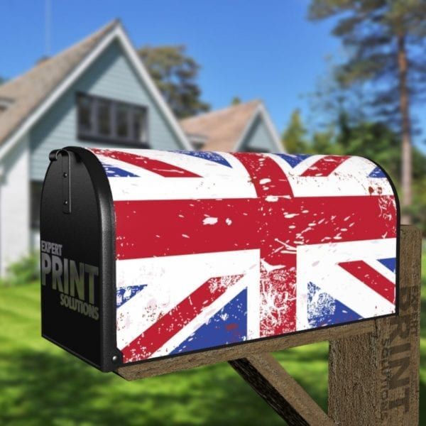 Grungy Union Jack British Flag Decorative Curbside Farm Mailbox Cover