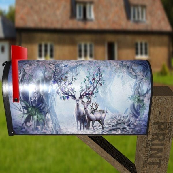 Flower Deer Family Decorative Curbside Farm Mailbox Cover
