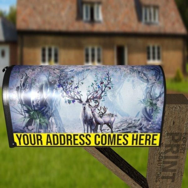 Flower Deer Family Decorative Curbside Farm Mailbox Cover
