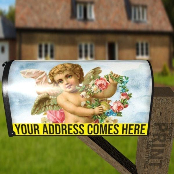 Victorian Cherub with Flowers Decorative Curbside Farm Mailbox Cover