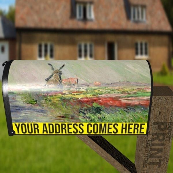 Tulip Field in Holland by Claude Monet Decorative Curbside Farm Mailbox Cover