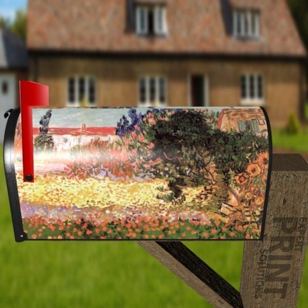 Field with Irises near Arles by Vincent van Gogh Decorative Curbside Farm Mailbox Cover