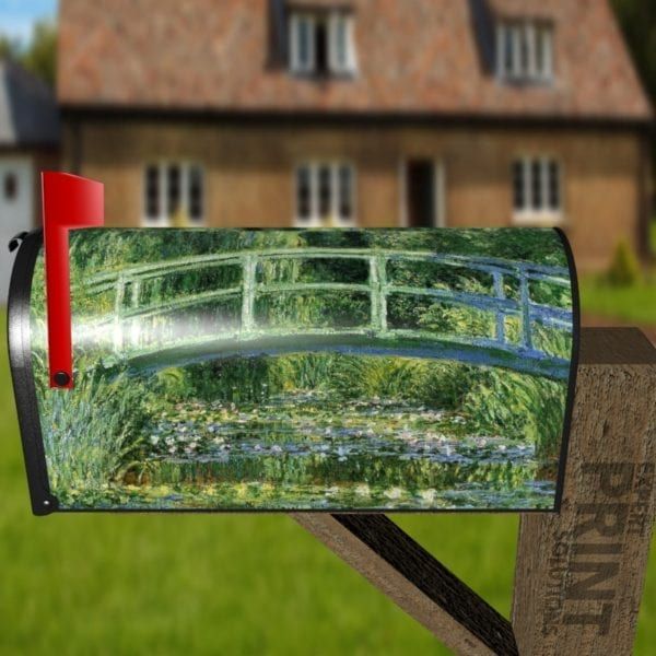 Water Lilies and Japanese Bridge by Claude Monet Decorative Curbside Farm Mailbox Cover