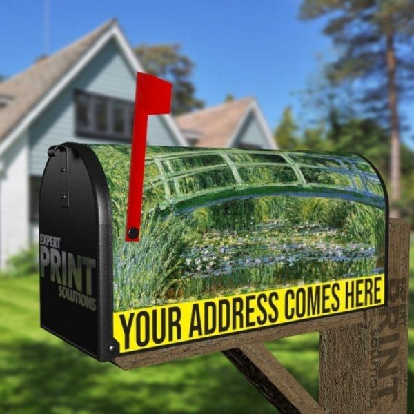 Water Lilies and Japanese Bridge by Claude Monet Decorative Curbside Farm Mailbox Cover