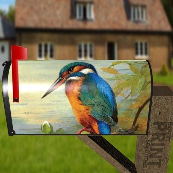 Beautiful Kingfisher Above the Pond Decorative Curbside Farm Mailbox Cover