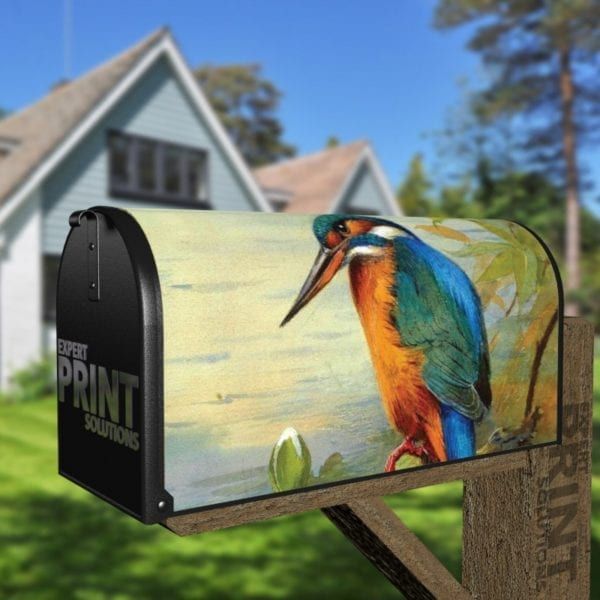 Beautiful Kingfisher Above the Pond Decorative Curbside Farm Mailbox Cover