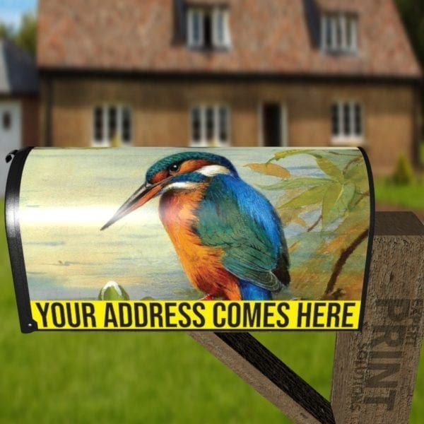 Beautiful Kingfisher Above the Pond Decorative Curbside Farm Mailbox Cover