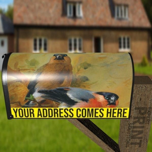 Autumn Bullfinch Couple Decorative Curbside Farm Mailbox Cover