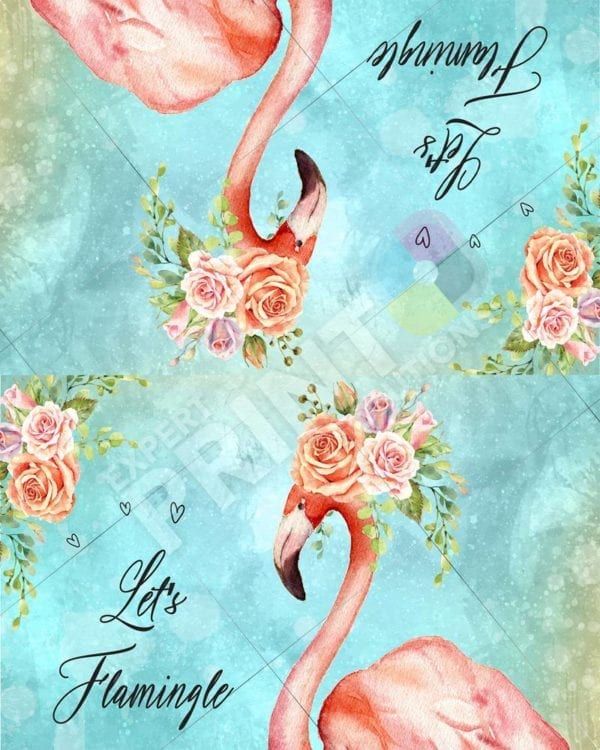 Pretty Flamingo with Roses Decorative Curbside Farm Mailbox Cover