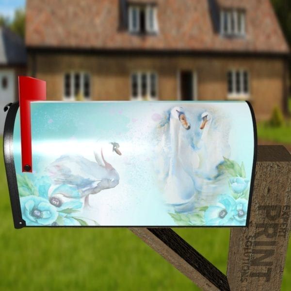 Romantic Swan Couple Decorative Curbside Farm Mailbox Cover