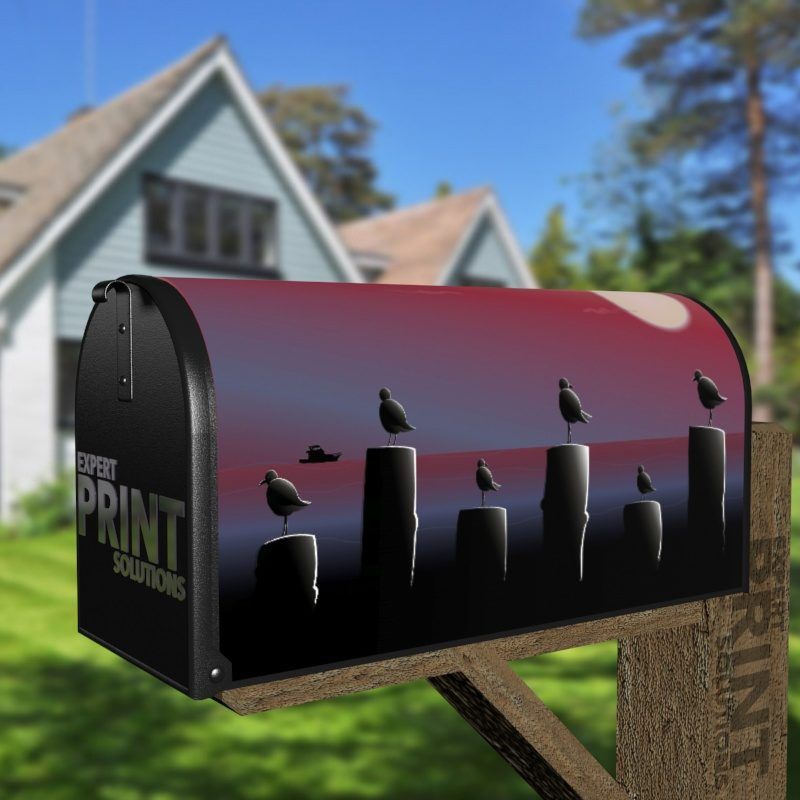 Gulls in the Sunset Decorative Curbside Farm Mailbox Cover