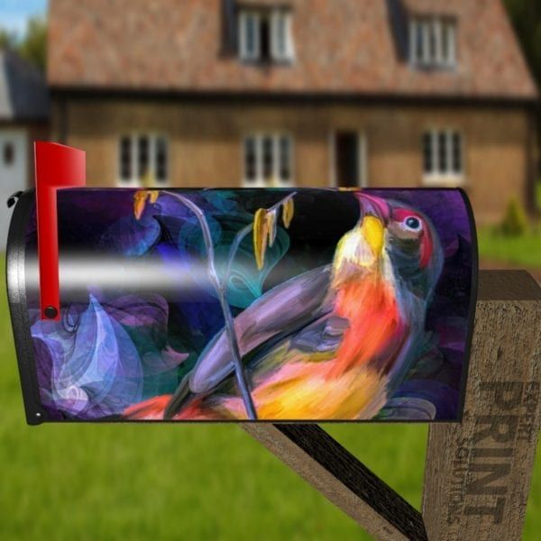 Beautiful Rainbow Bird Decorative Curbside Farm Mailbox Cover