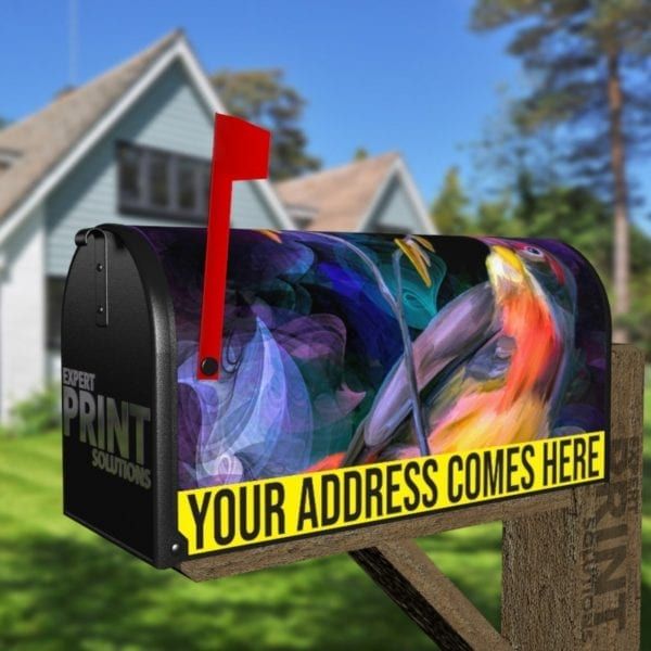 Beautiful Rainbow Bird Decorative Curbside Farm Mailbox Cover